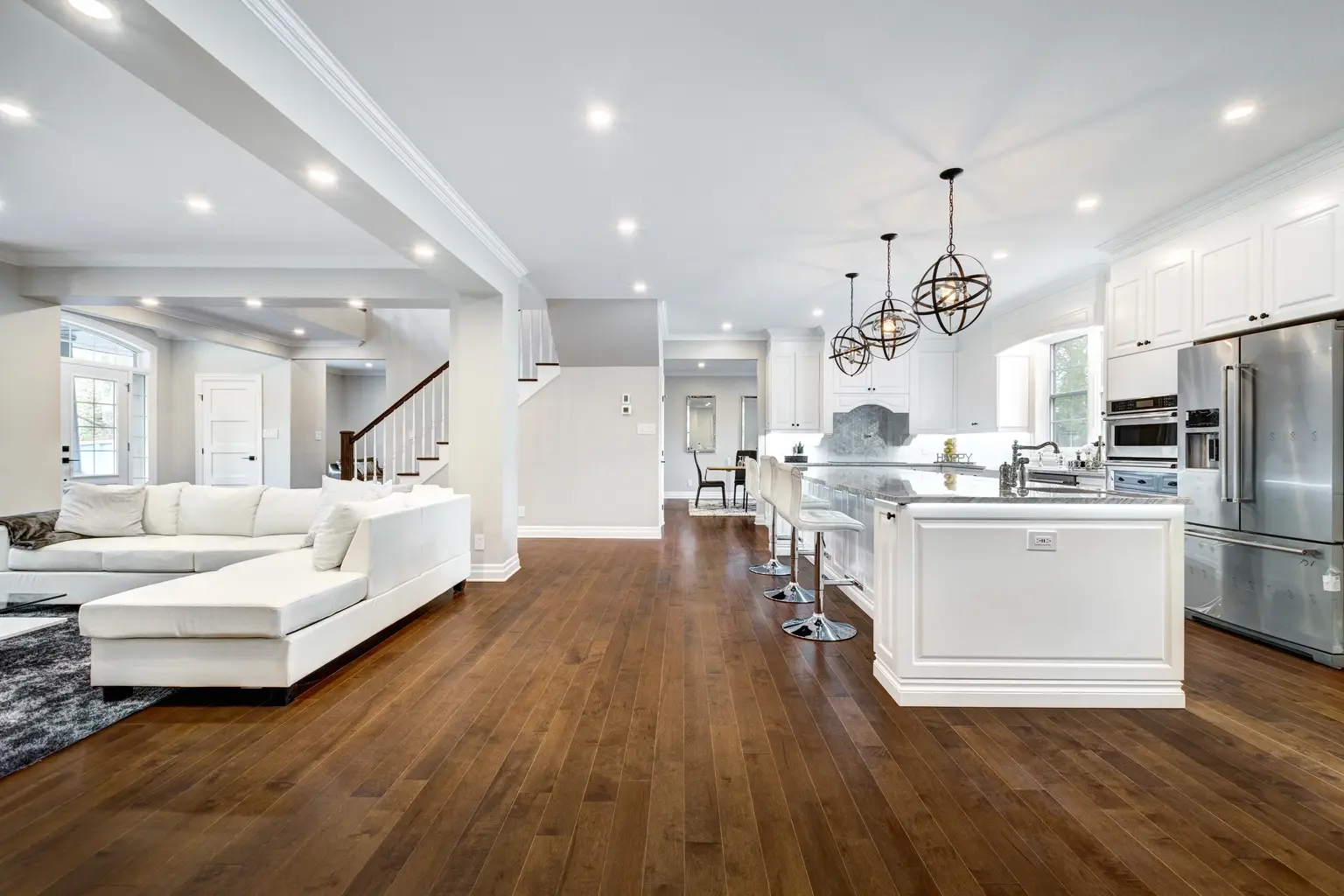 Open-plan kitchen and living room
